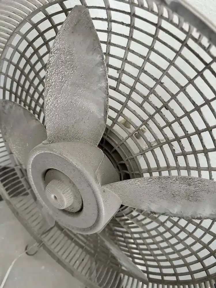 Fan blade detail cleaning before cleaning